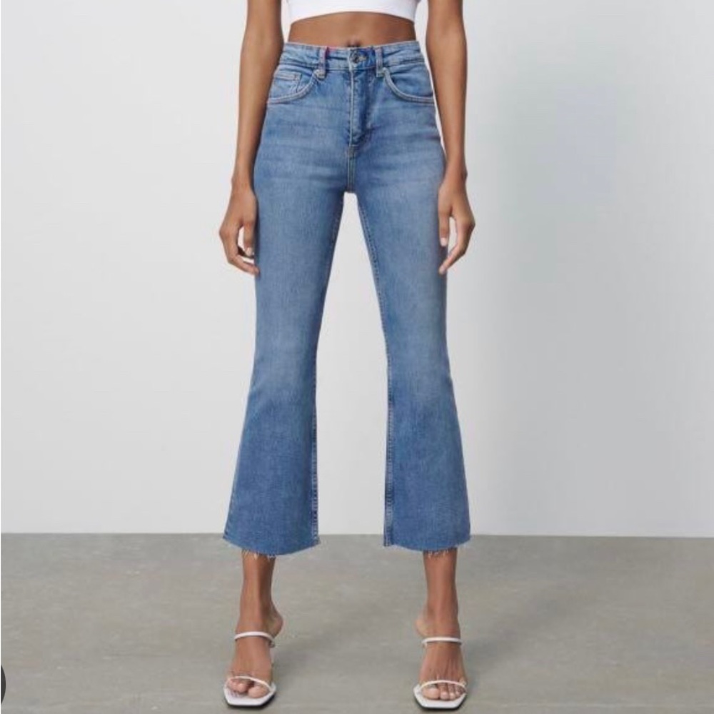 Zara Crop Flare Jeans